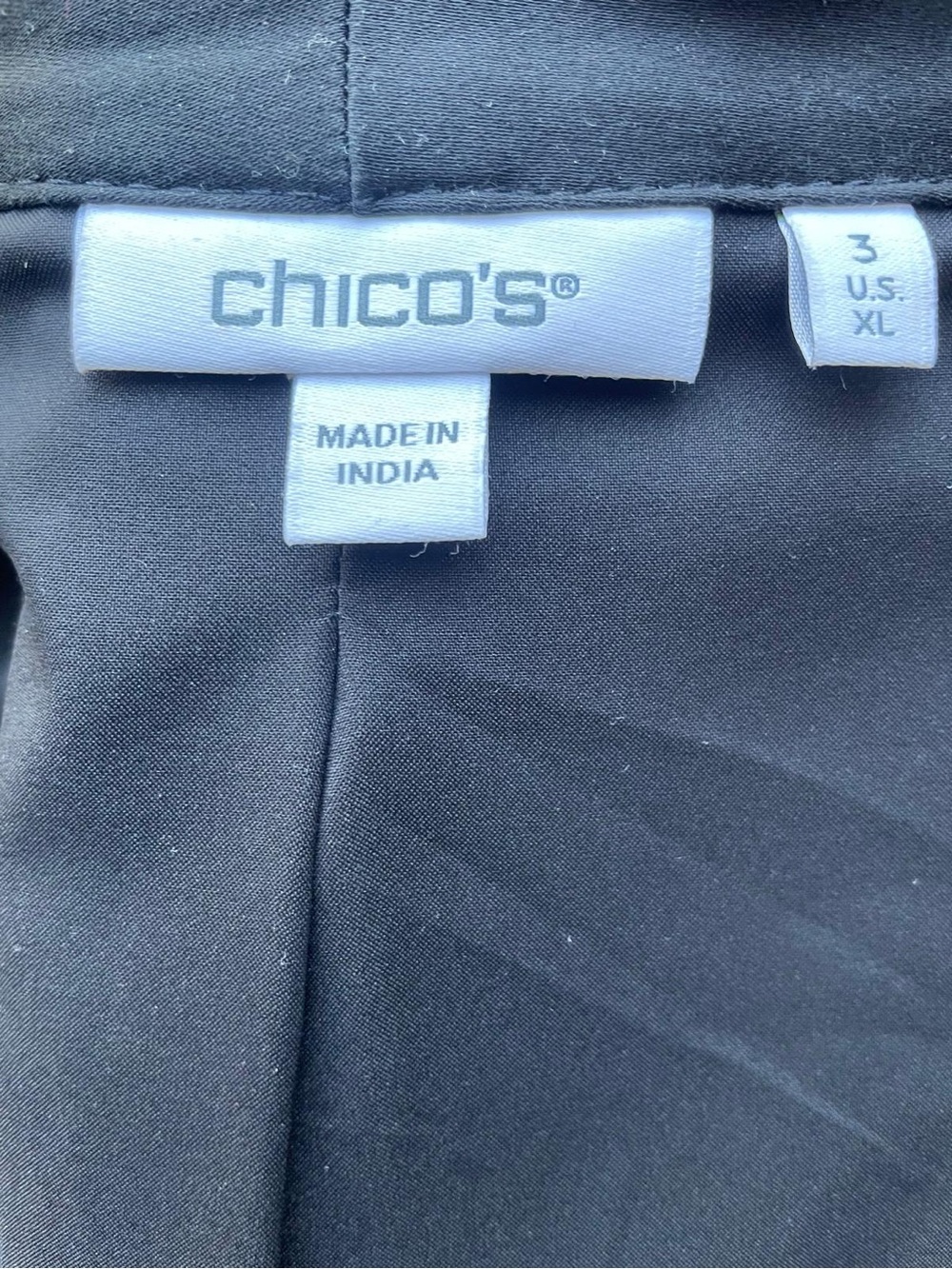 Chico's Black Jacket with White Trim Accents - Picture 5 of 7